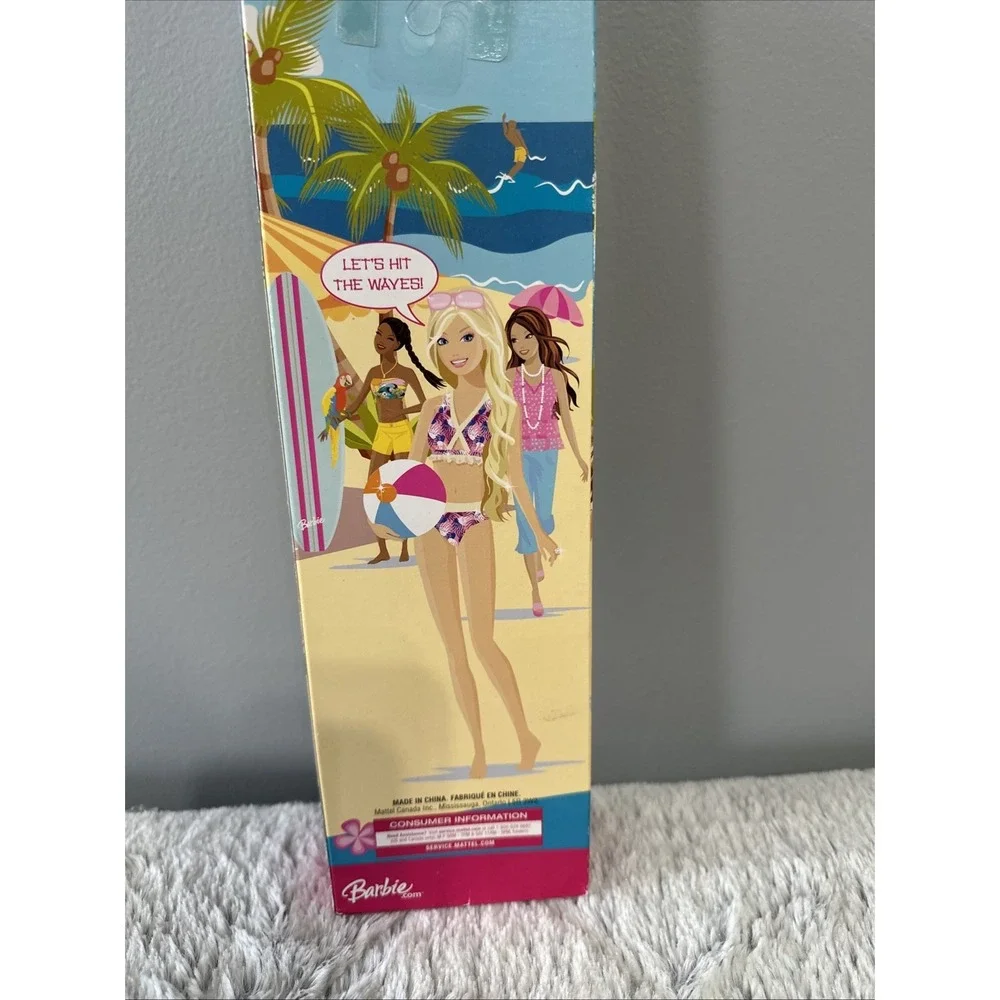 Barbie Surf's-Up Beach Barbie Doll Blonde Swimsuit 2007 Mattel‎ L9544 NEW